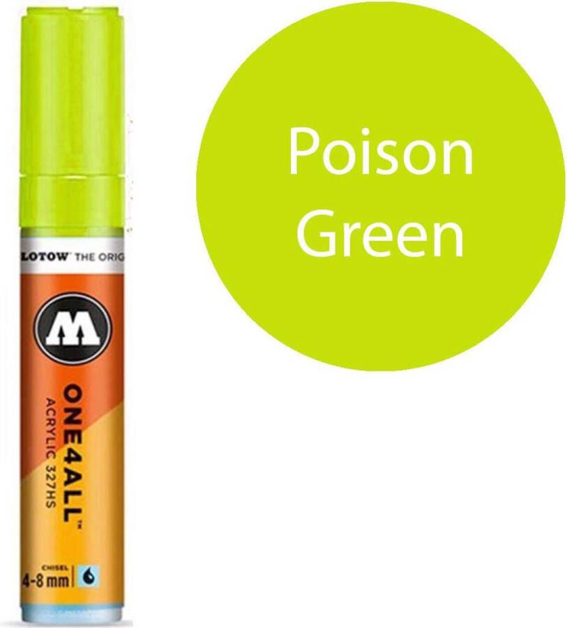 Molotow 327HS Poison Green Gifgroene acryl marker Chisel tip 4-8mm Kleur Gifgroen