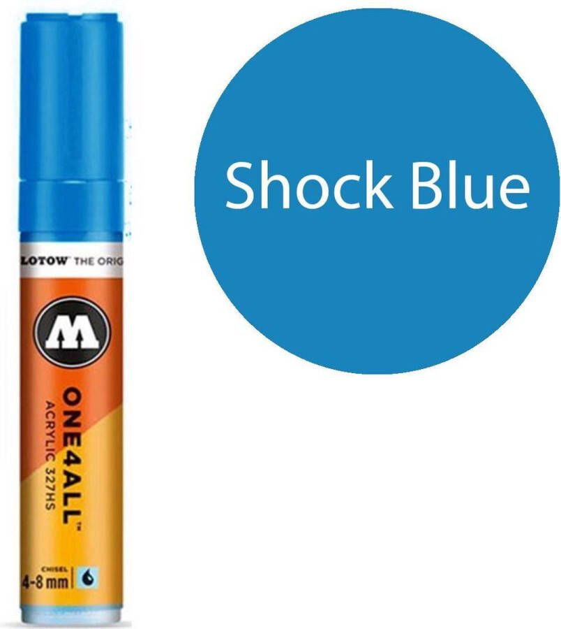 Molotow 327HS Shock Blue fel blauw acryl marker Chisel tip 4-8mm Kleur fel blauw