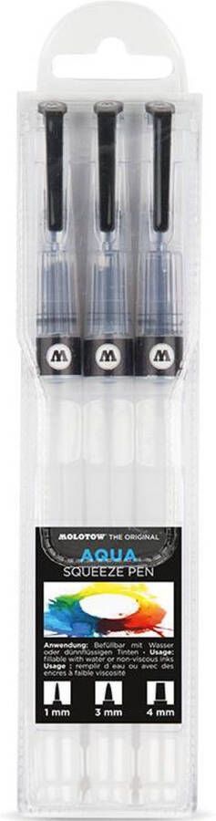 Molotow Aqua Squeeze Pen Basic-Set 1 3 & 4 mm aqua squeeze penselen set