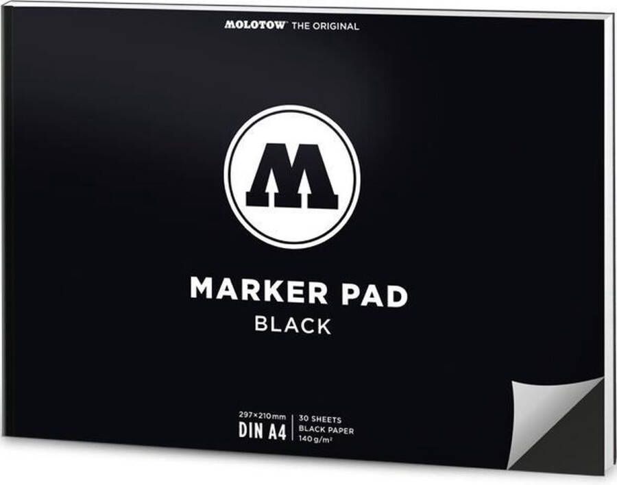 Molotow Marker Pad Black Schetsblok Zwart Papier A4 Landschap