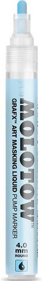 Molotow Masking Liquid Pump Marker 4 mm Maskeervloeistof kan worden overschilderd met bijna alle inkten op basis van acryl water of alcohol