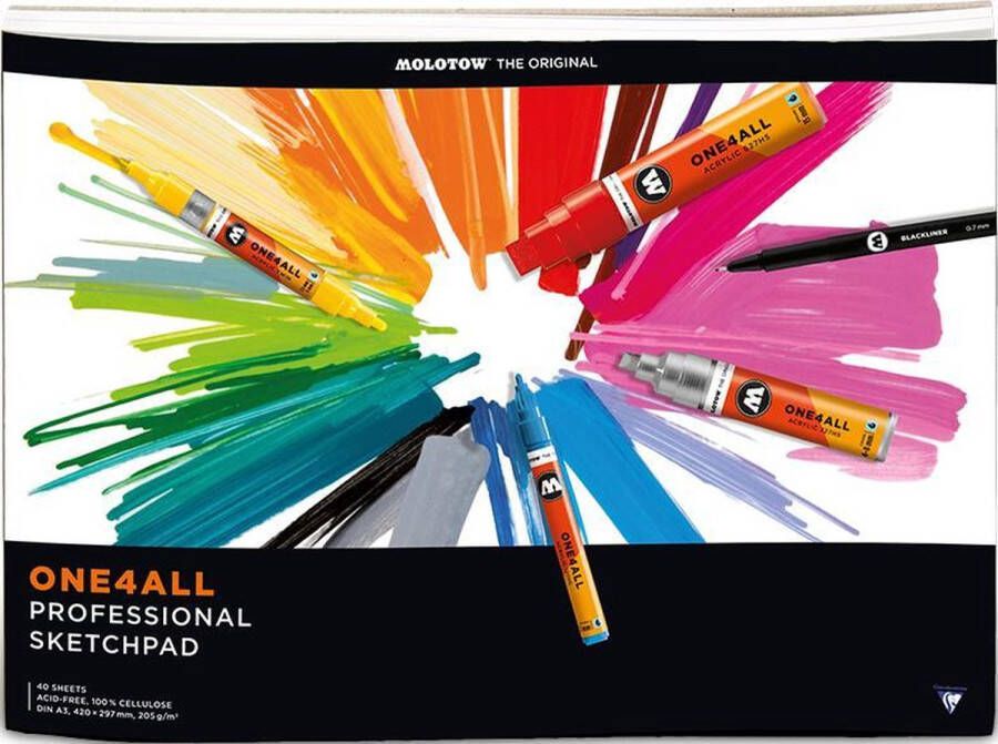 Molotow ONE4ALL™ Professional Sketchpad Schetsblok Mixed Media A3 Landschap