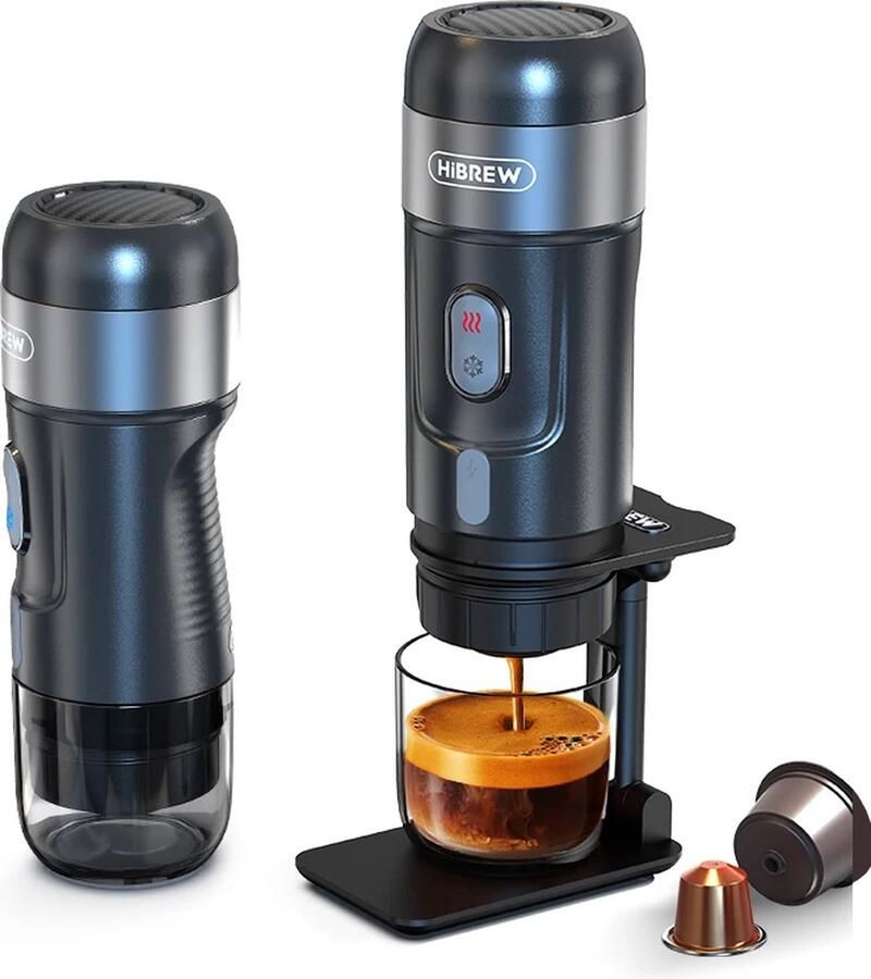 Momentum Online Momentum Draagbare Koffiemachine Elektrisch Koffiezetapparaat Voor Onderweg 12V Espresso Maker Portable Coffee Brew Machine Warm en Koud Extractie Opwarm-functie 15 bar Extractie 80W