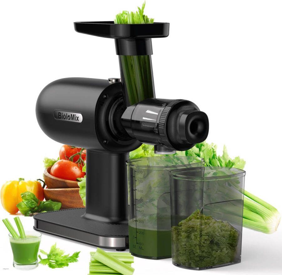 Momentum Online Momentum Slowjuicer Sapcentrifuge Cold Press Groente en Fruit Blender Krachtige Motor Zwart