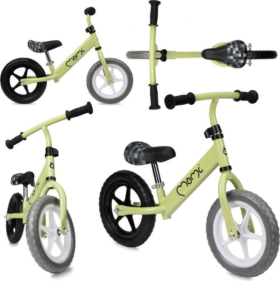 Momi Fleet Loopfiets Lichtgewicht Balance Bike geschikt vanaf 3 jaar Groen