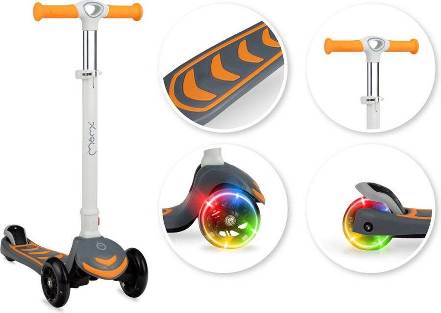 Momi Scooter Step Vivio Kinderstep met 3 LED wielen Oranje