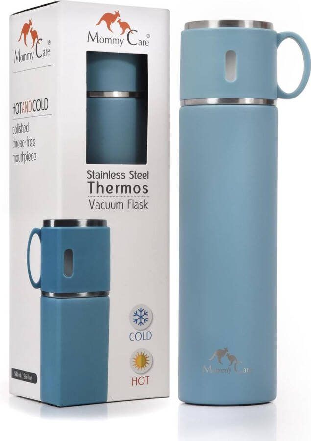 Mommy Care Thermosfles Thermoskan + Thermosbeker Dubbelwandig RVS BPA Vrij 580 ML