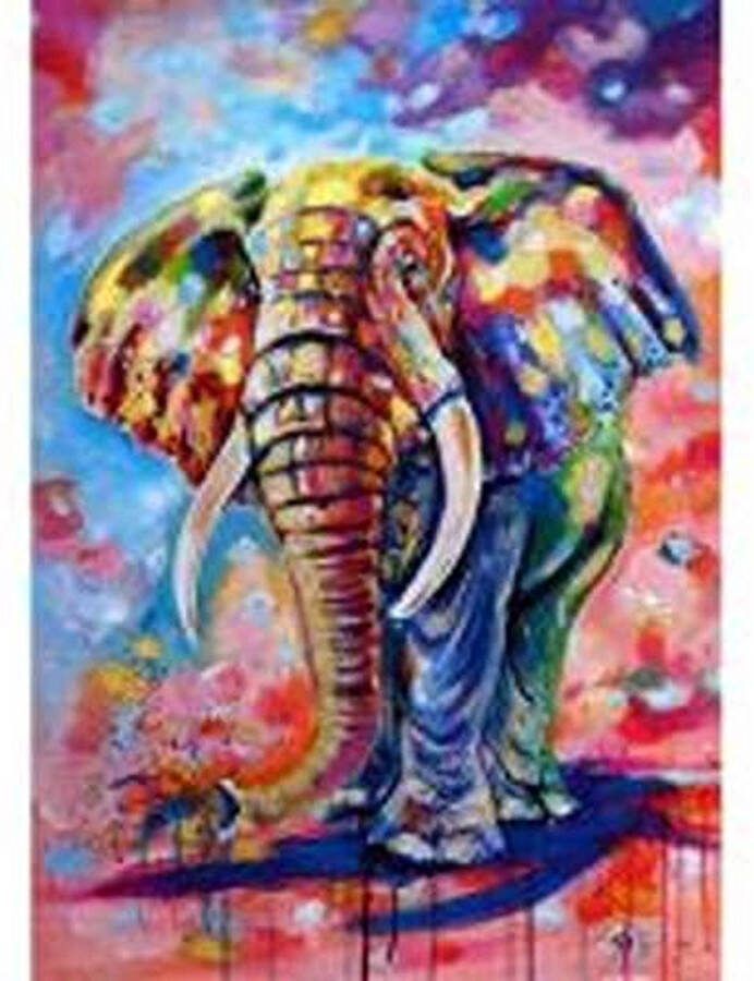 Mona Lisa Diamond painting olifant 50x40 vierkanten steentjes