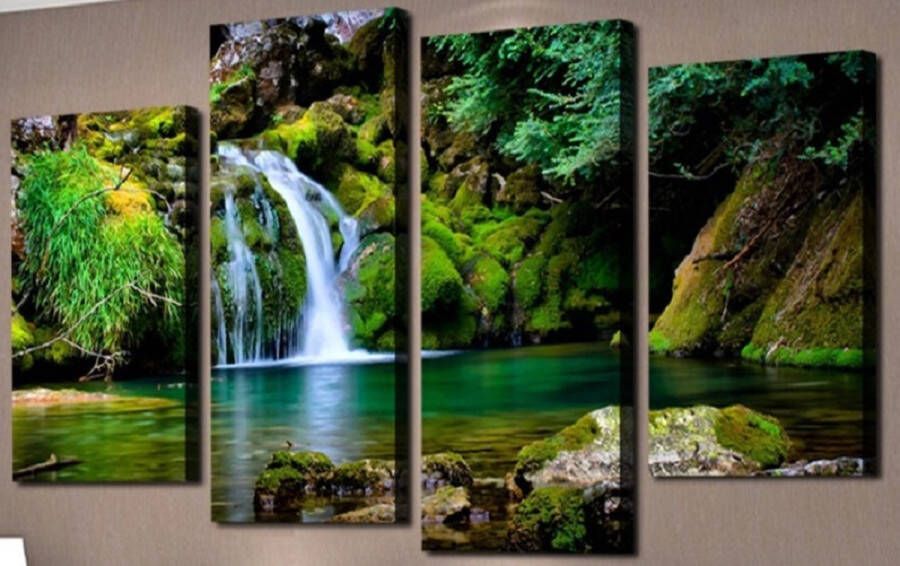 Mona Lisa Diamond Painting Pakket 4 Losse Delen Waterval 120x90 cm Complete Set Volledige Bedekking Ronde Steentjes