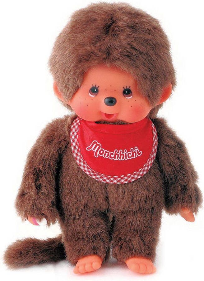 Monchhichi Jongen Met Rode Slab 20 cm
