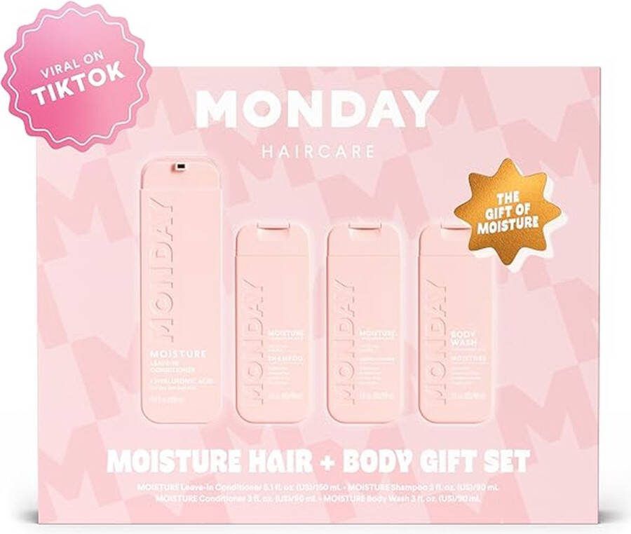 Monday Giftset Moisture Shampoo Conditioner Body Wash Leave-In Conditioner