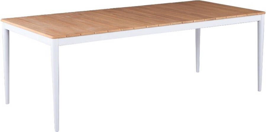 Mondial Living Tuintafel Sandro 180 X 90 Cm | Aluminium Frame Wit