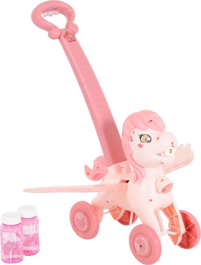 Moni Toys Electric Pony Wings Pink Bellenblaas Duwwagen 110403