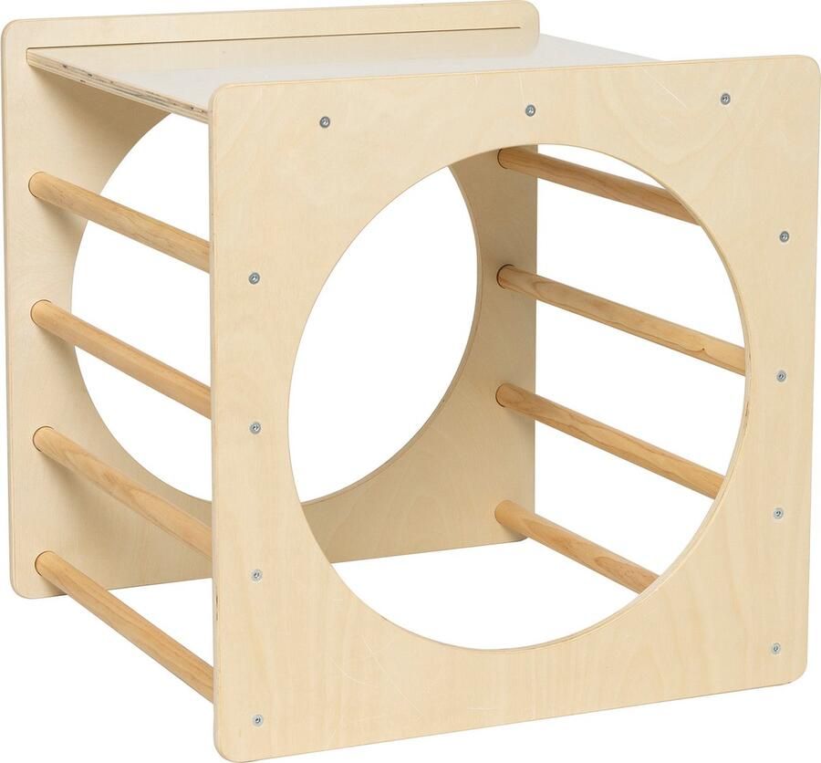 Monkiesori Houten klimrek kubus naturel Klimrek Houten Montessori Speelgoed