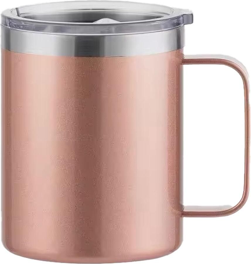 MONOO Dubbelwandige Koffiekop Koffie Beker 350ml Oud Roze RVS Beker RVS Mok