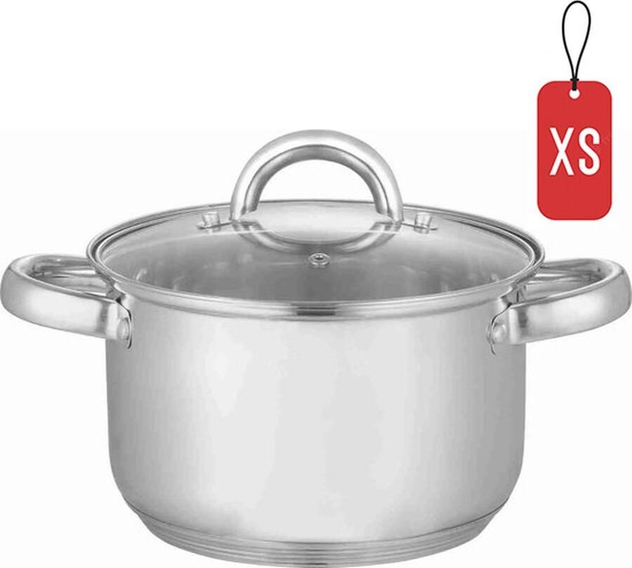 MONOO Kleine Kookpan met Deksel 16cm RVS Inductie