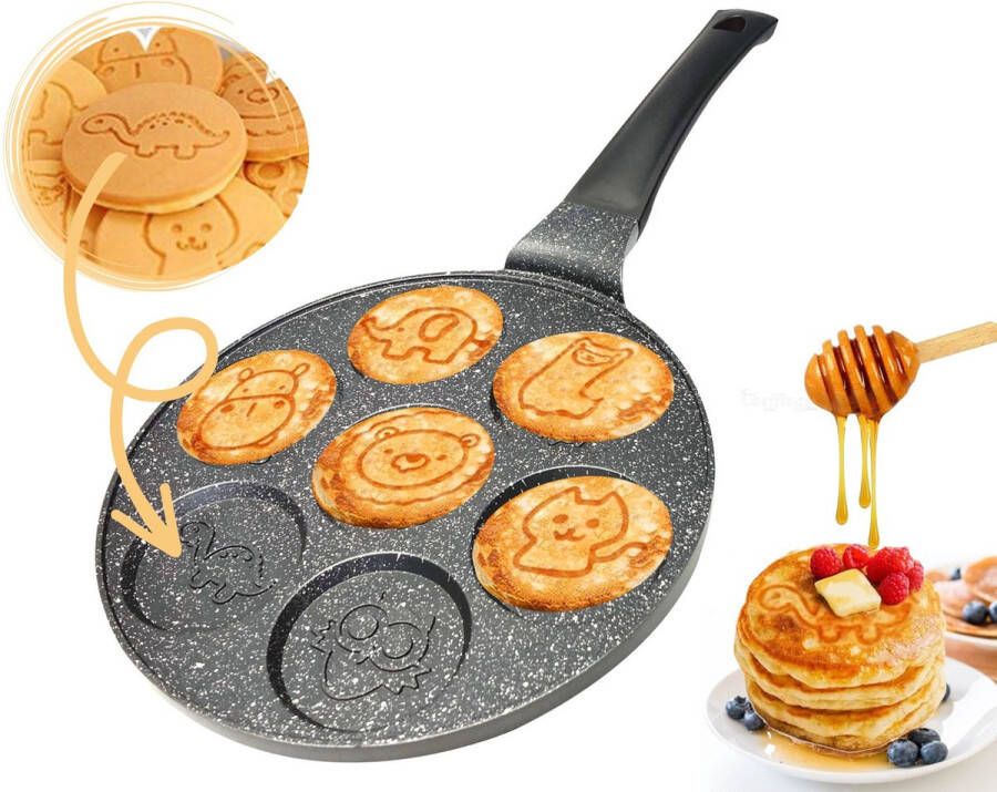 MONOO Pancake Pan met Dierlijke Vormen Pannenkoekenpan Crêpemaker Pancakes Set