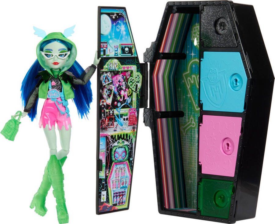 Monster High Skulltimate Secrets Neon Frights Ghoulia Yelps 21 cm Modepop