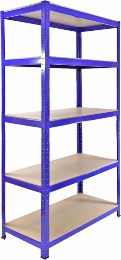 Monster Racking 10 x T-rax Stellingkasten 90x45x182 cm Blauw 100% boutloos Draagkracht pler plank: 280 kg per plank opbergrek metaal