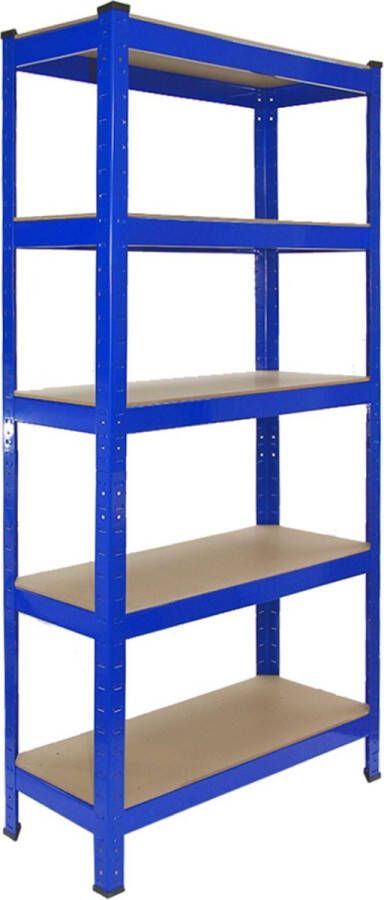 Monster Racking 10x T-Rax Stellingkasten 75x30x150 cm Blauw 100% Boutloos Draagkracht: 150 kg per plank opbergrek metaal