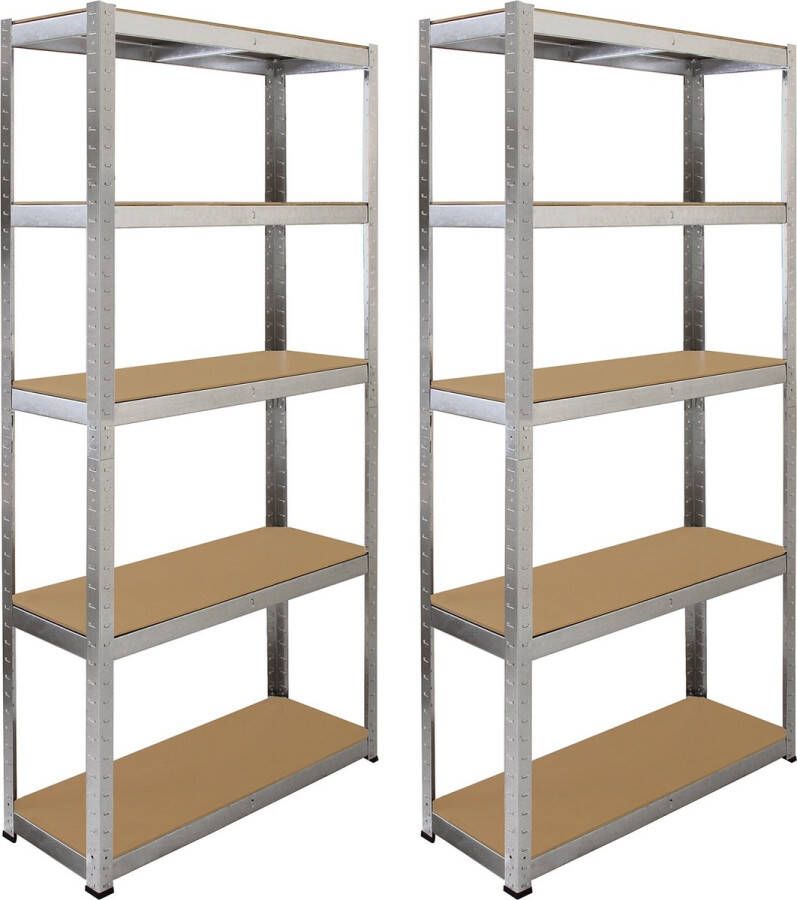 Monster Racking 2x Galwix Stellingkasten 90x30x180 cm 100% boutloos Draagkracht: 175 kg per plank opbergrek metaal