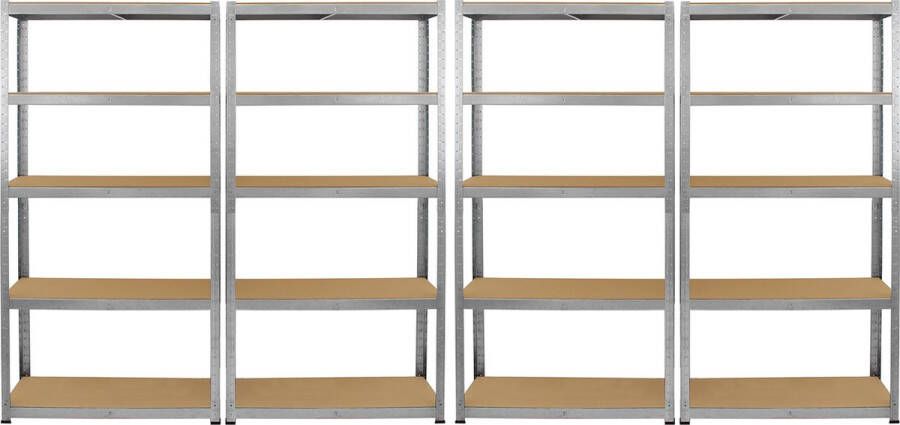 Monster Racking 4x Galwix Stellingkasten 90x30x180 cm 100% Boutloos Draagkracht: 175 kg per plank opbergrek metaal