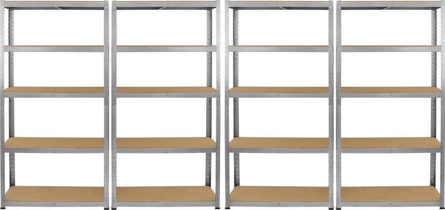 Monster Racking 4x Galwix Stellingkasten 90x30x180 cm 100% Boutloos Draagkracht: 175 kg per plank opbergrek metaal