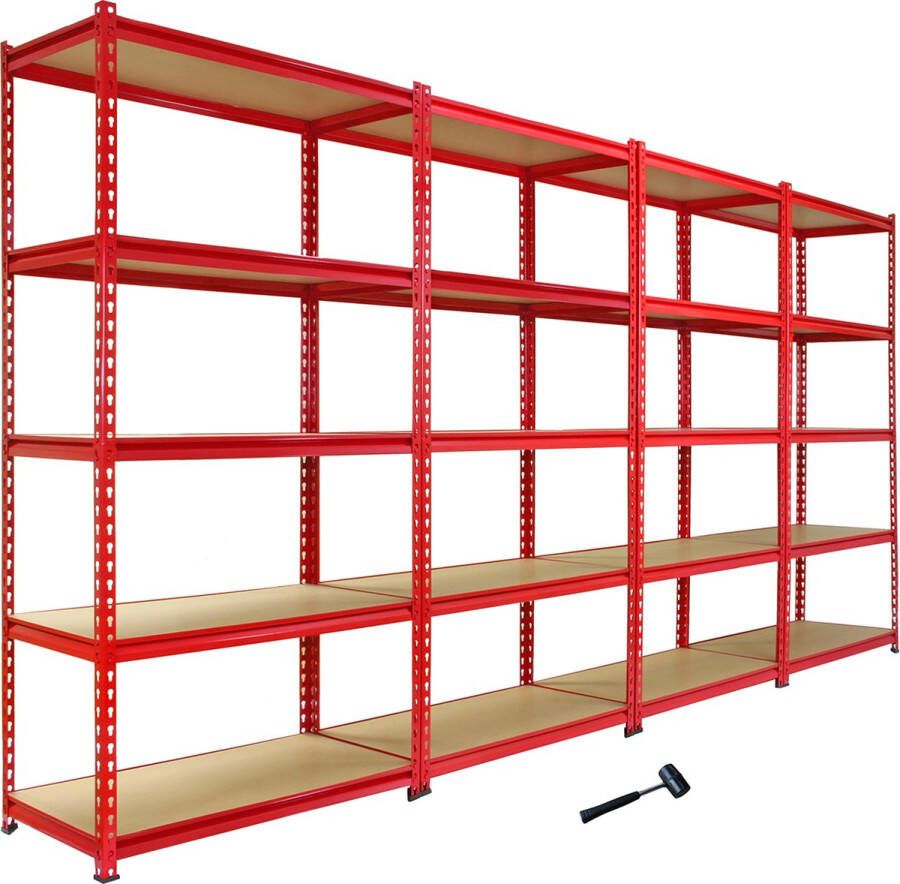 Monster Racking 4x Opbergrek – Z-Rax 90x45x183 Stellingkast – 1800kg max Magazijnrek – Voorraadkast Stellingrek – Legbordstelling – Opberg Rek Stelling Kast Magazijnrek