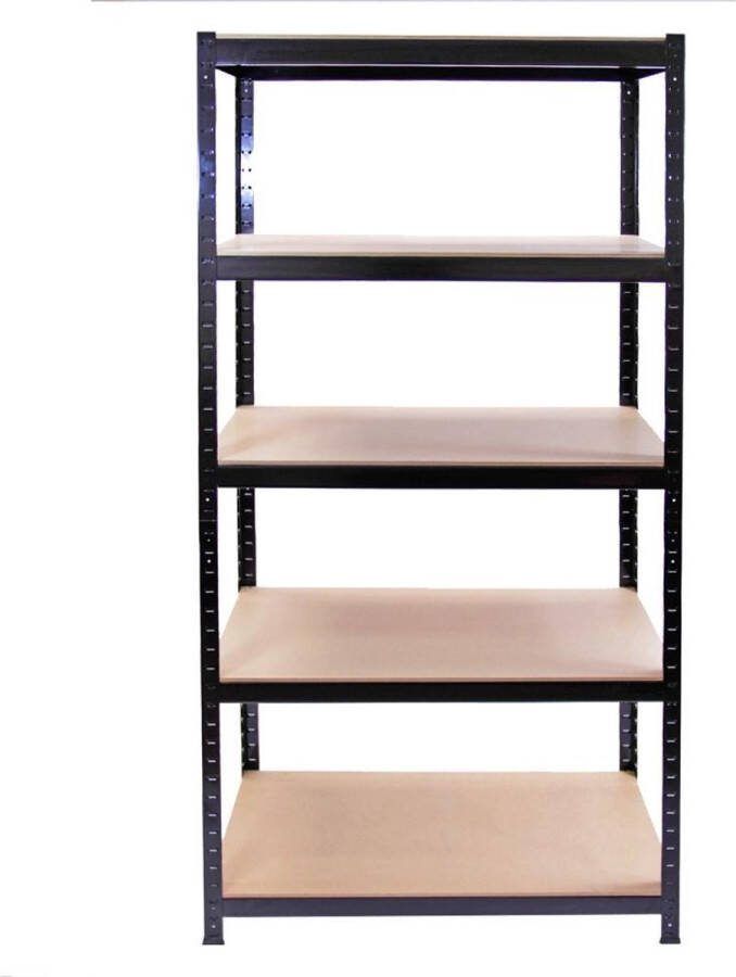 Monster Racking Set 5x Opbergrek Zwart – 90x45x180 Stellingkast – 7000kg max Magazijnrek – Voorraadkast Garage – Legbordstelling – Opberg Rek Stelling Kast Magazijnrek 4 5 meter stellingkast