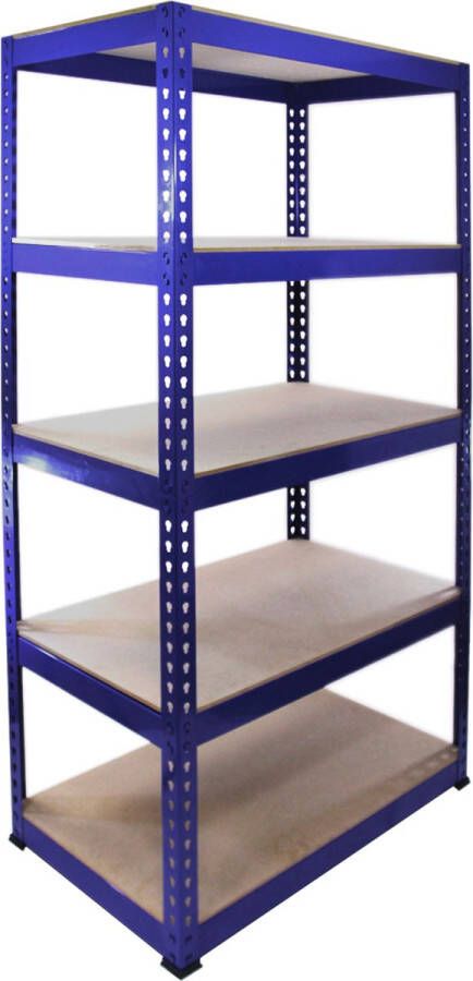 Monster Racking Opbergrek Blauw– 90x45x180 Stellingkast – 1400kg max Magazijnrek – Voorraadkast Garage – Legbordstelling – Opberg Rek Stelling Kast Magazijnrek