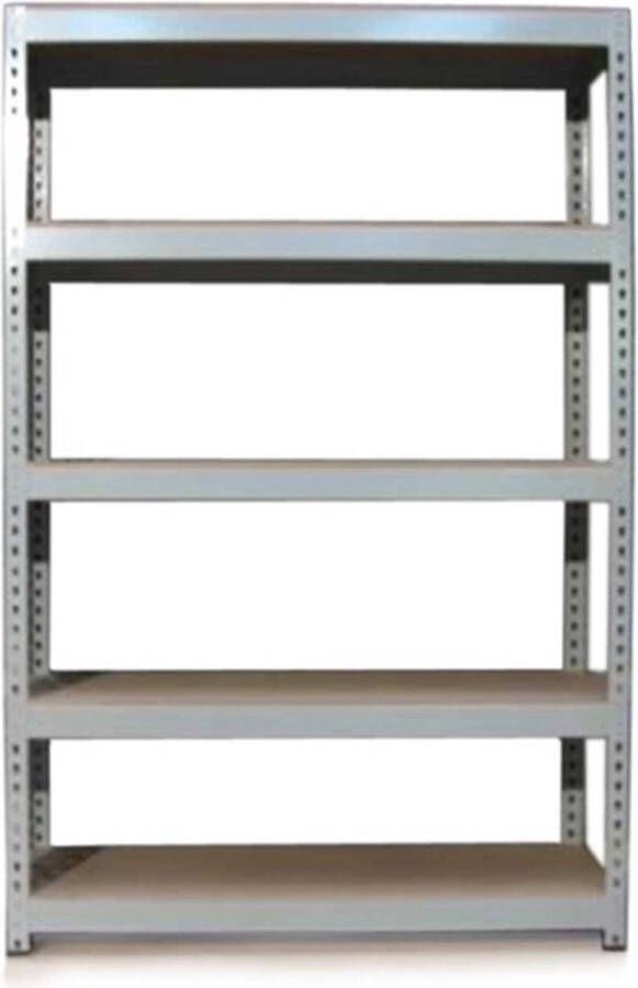 Monster Racking Q-Rax Stellingkast 120x50x180 cm Zilver 100% Boutloos Draagkracht: 200 kg per plank opbergrek metaal