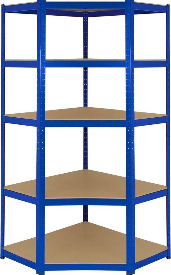 Monster Racking Stellingkast Metaal Hoek Metalen Opbergrek 90 x 45 x 180 cm Gewichtscapiciteit: 265 kg per plank 100% Boutloos eenvoudige montage Blauw