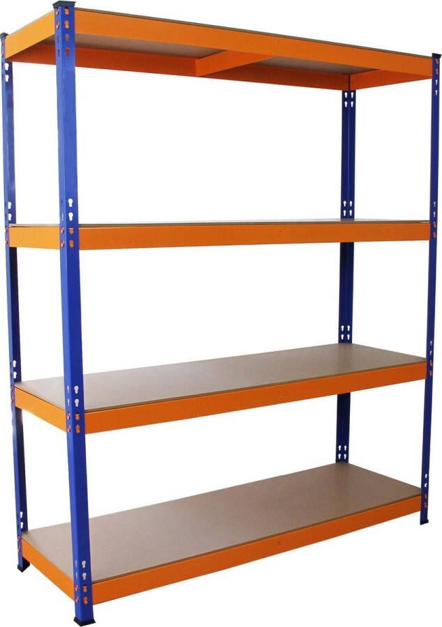 Monster Racking Stellingkast Opbergrek Metaal 150x50x180 cm 100% boutloos Draagkracht: 265 kg per Plank 5 planken Kelderrek Kast Rek Legbordstelling