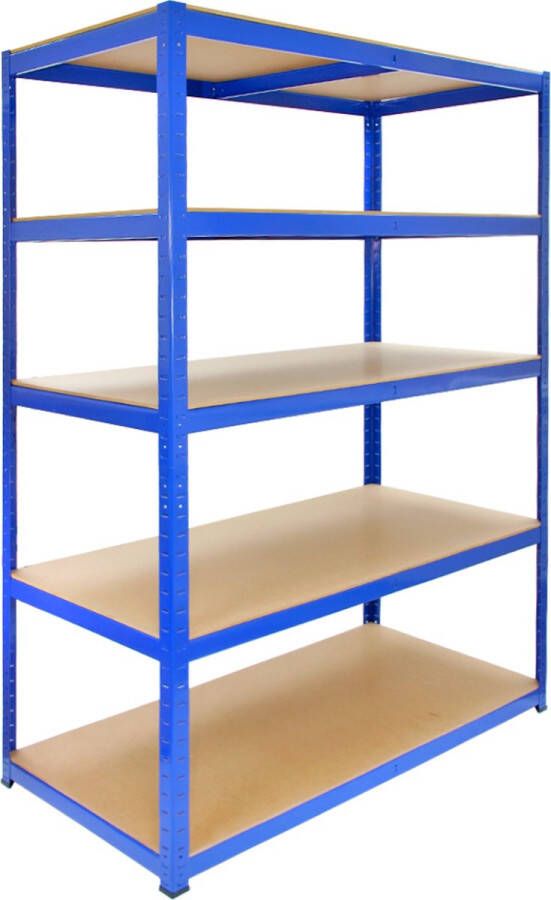 Monster Racking T-Rax Stellingkast 120x60x180 cm Blauw 100% boutloos Draagkracht: 280 kg per plank Opbergrek metaal