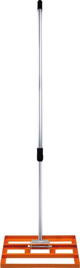 Monster Shop NL Gazon Nivellering Hark Grond Leveler 50 cm Verstelbaar Handvat 1.20 1.90 m Tuin Gazon Golf Zand Gras Achtertuin Bodemnivellering Nivelleren Oranje