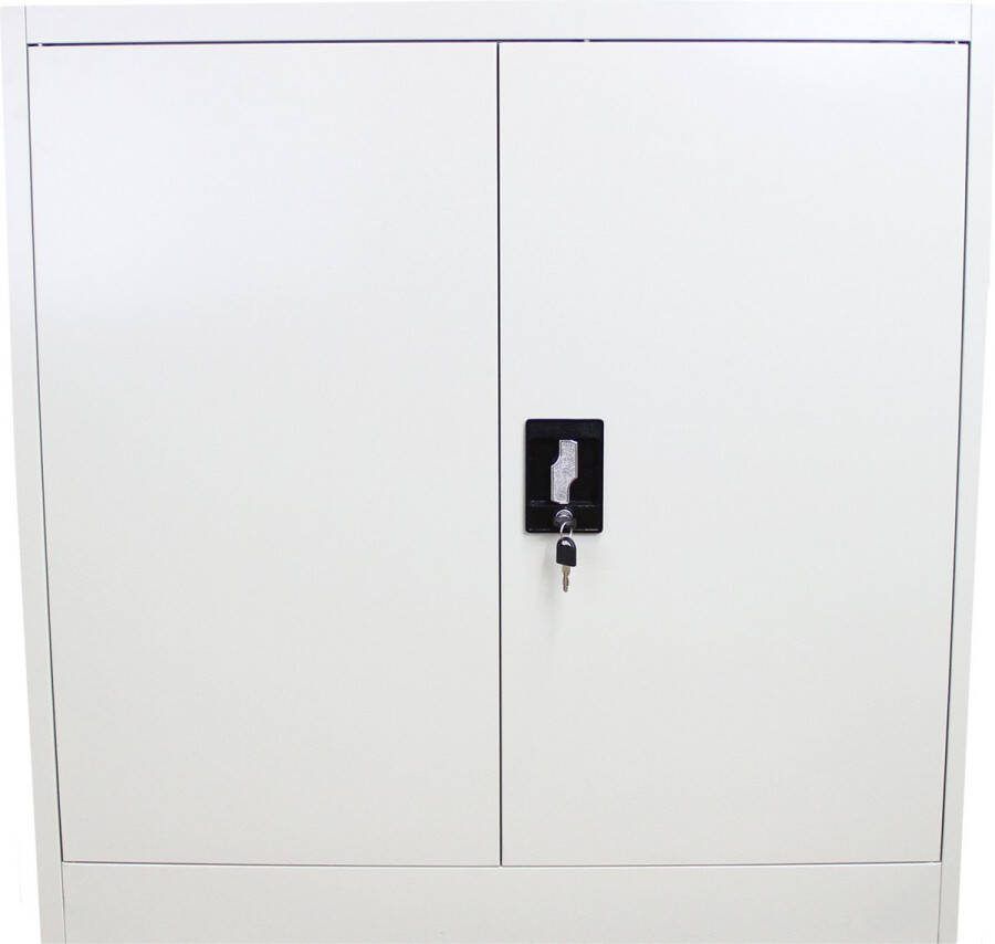 MonsterShop Archiefkast Metaal 90 x 40 x 90 cm 2 verstelbare legplanken GRATIS documenten opberger kantoorkast dossierkast draaideurkast