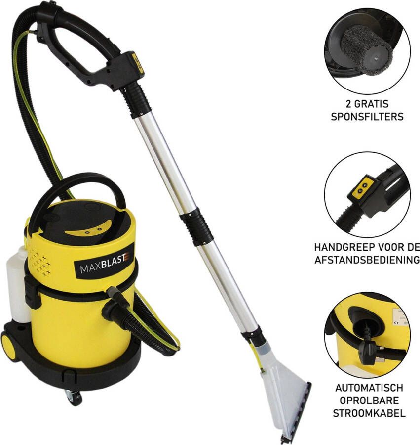 MonsterShop Nat- Droogzuiger 20 Liter 1200 W alleszuiger stofzuiger HEPA filter Stroomkabel: 4.3 m