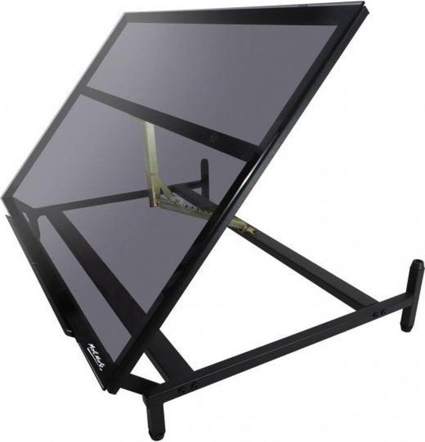 Mont Marte glazen tafelmodel tekentafel 90x60 cm Hoogte 18-59 cm