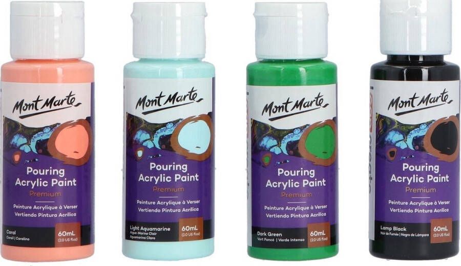 Mont Marte Pouring Paint Rainforest 4 potjes pouringverf a 60 ml