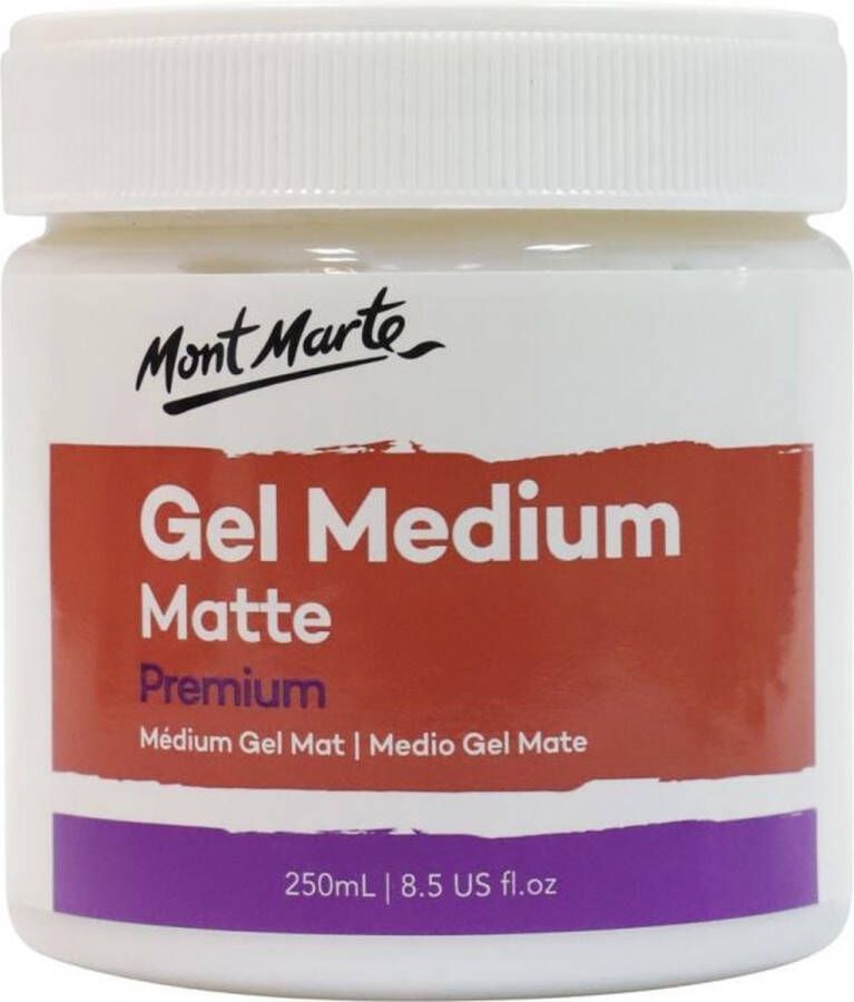 Mont Marte Premium Gel Medium Mat 250ml glansafwerking schilderen