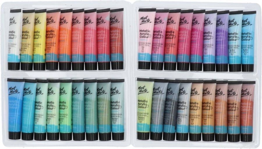 Mont Marte Signature 36-delige Metallic Acrylverf tubes a 36 ml