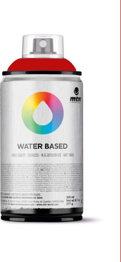 Montana Colors MTN Dieprode waterbasis spuitverf 300ml lage druk en matte afwerking