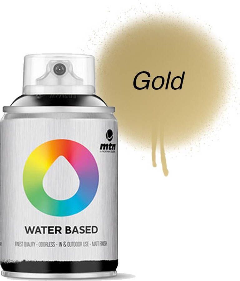 Montana Colors MTN Gouden Waterbasis Spuitverf 100ml graffiti spray-paint geschikt voor kinderen