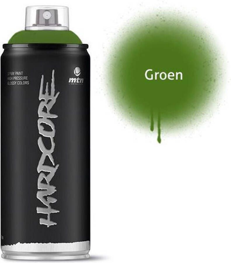Montana Colors MTN Groene spuitverf 400ml hoge druk en glans afwerking