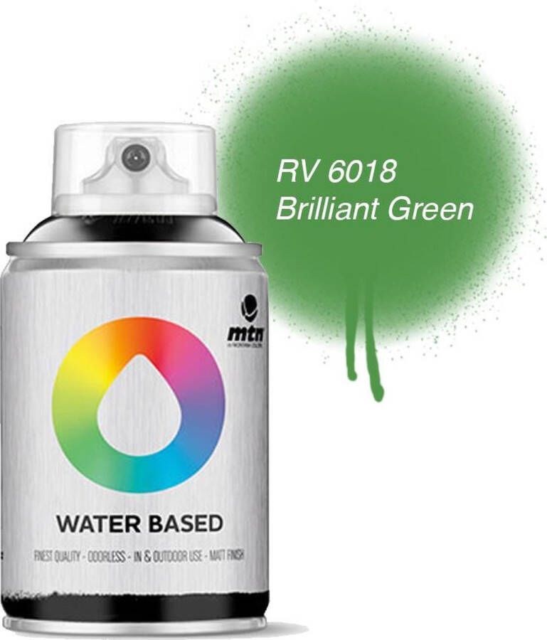 Montana Colors MTN Groene Waterbasis Spuitverf 100ml graffiti spray-paint geschikt voor kinderen