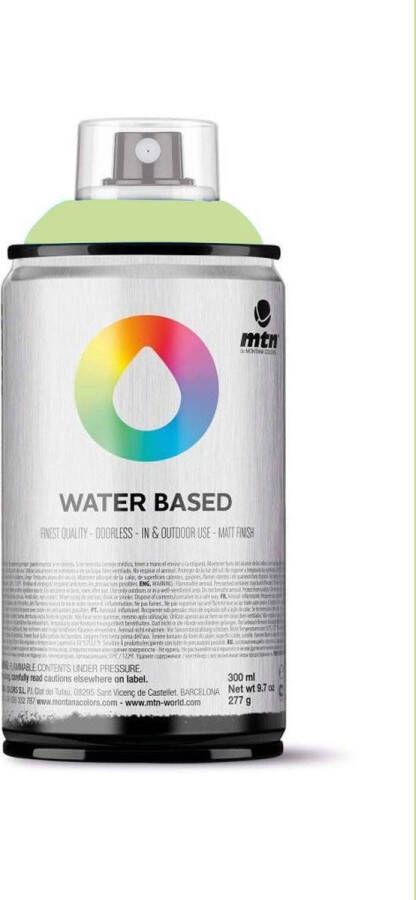 Montana Colors MTN Licht Phathalogroene waterbasis spuitverf 300ml lage druk en matte afwerking