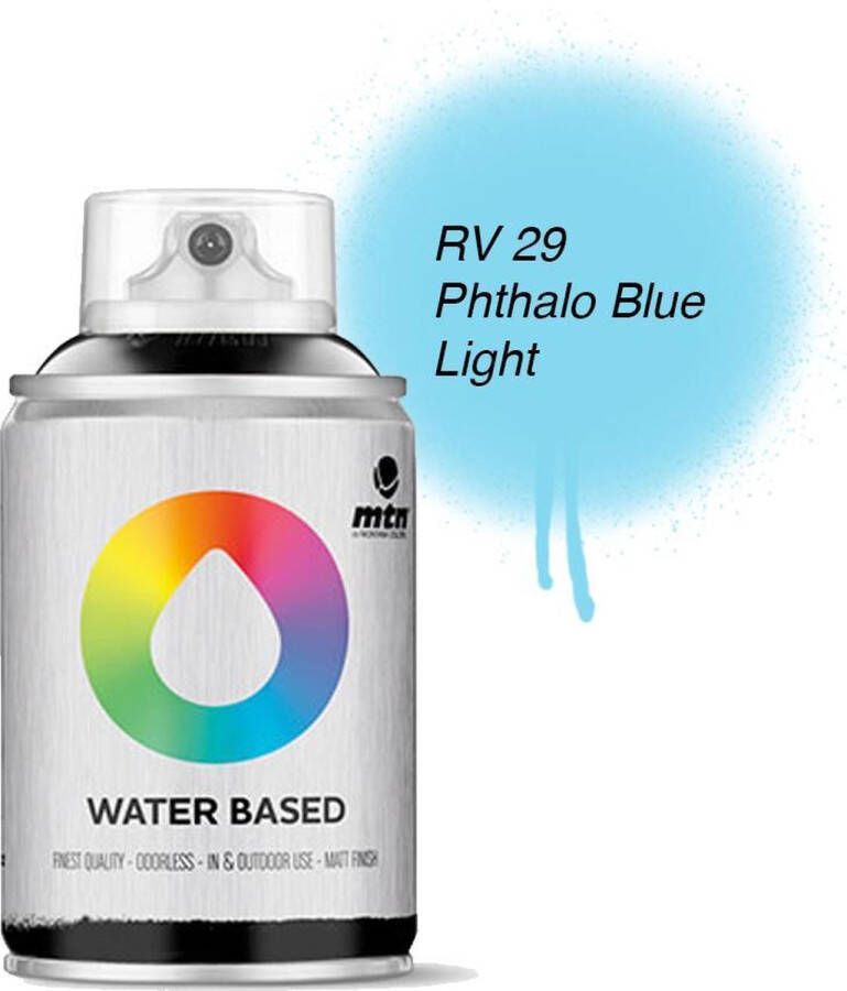 Montana Colors MTN Lichtblauwe Waterbasis Spuitverf 100ml graffiti spray-paint geschikt voor kinderen