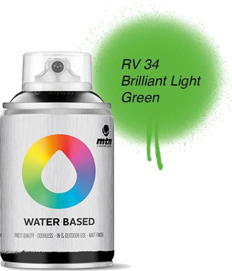 Montana Colors MTN Lichtgroene Waterbasis Spuitverf 100ml graffiti spray-paint geschikt voor kinderen