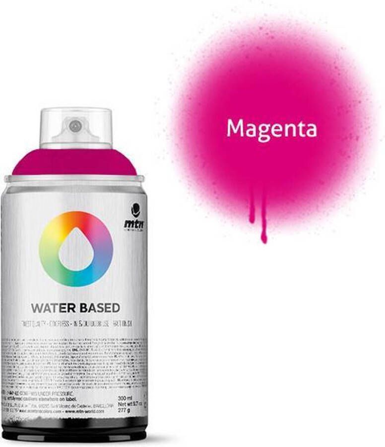 Montana Colors MTN Magenta waterbasis spuitverf 300ml lage druk en matte afwerking
