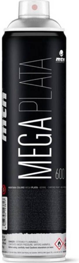 Montana Colors MTN Mega Zilveren Spuitverf – 600ml hoge druk & glossy afwerking